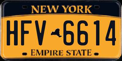 NY license plate HFV6614
