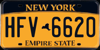 NY license plate HFV6620