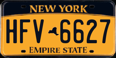 NY license plate HFV6627