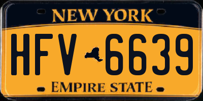 NY license plate HFV6639
