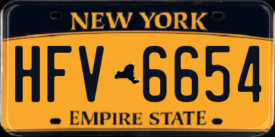 NY license plate HFV6654