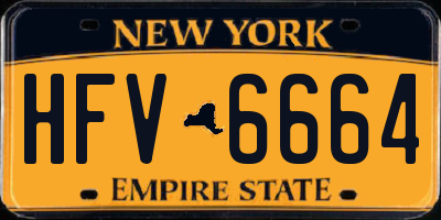 NY license plate HFV6664