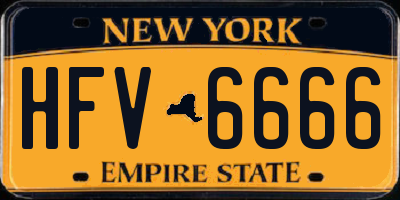 NY license plate HFV6666