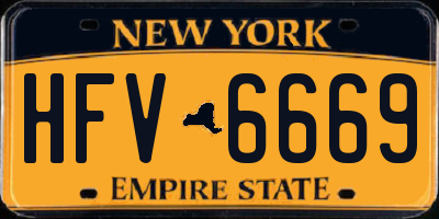 NY license plate HFV6669