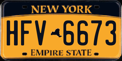 NY license plate HFV6673