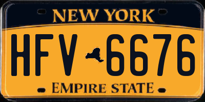 NY license plate HFV6676