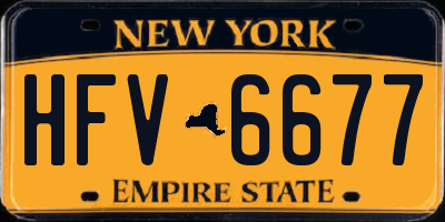 NY license plate HFV6677
