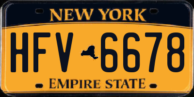 NY license plate HFV6678