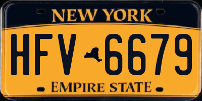 NY license plate HFV6679