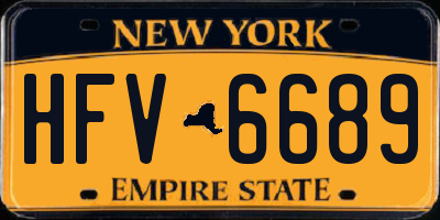 NY license plate HFV6689