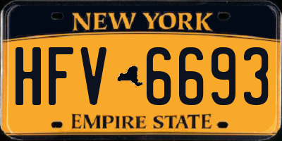 NY license plate HFV6693
