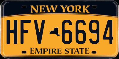 NY license plate HFV6694