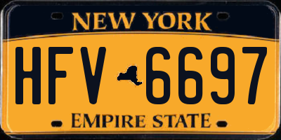 NY license plate HFV6697