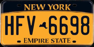 NY license plate HFV6698