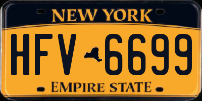 NY license plate HFV6699