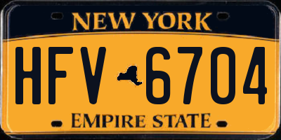 NY license plate HFV6704