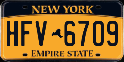 NY license plate HFV6709