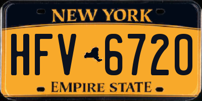 NY license plate HFV6720