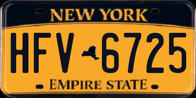 NY license plate HFV6725