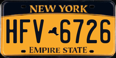 NY license plate HFV6726