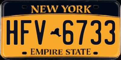 NY license plate HFV6733