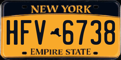 NY license plate HFV6738