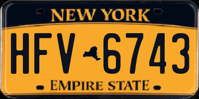 NY license plate HFV6743
