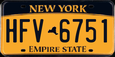 NY license plate HFV6751