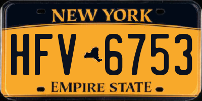 NY license plate HFV6753