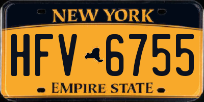 NY license plate HFV6755