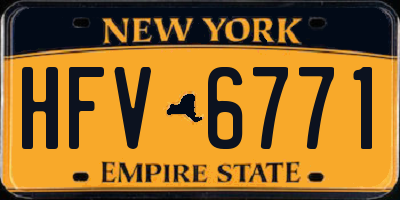 NY license plate HFV6771