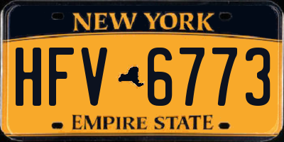 NY license plate HFV6773