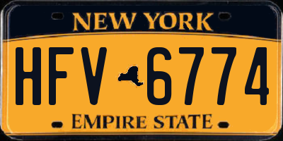 NY license plate HFV6774