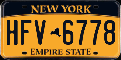 NY license plate HFV6778