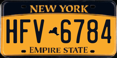 NY license plate HFV6784