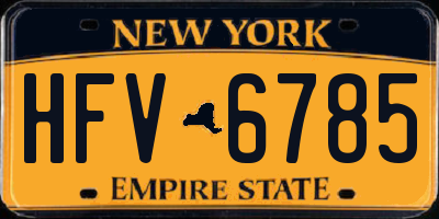 NY license plate HFV6785