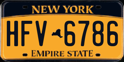 NY license plate HFV6786