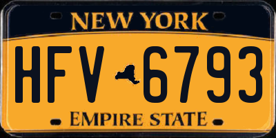 NY license plate HFV6793