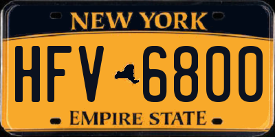 NY license plate HFV6800