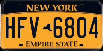 NY license plate HFV6804