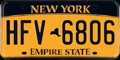 NY license plate HFV6806