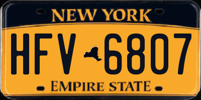 NY license plate HFV6807