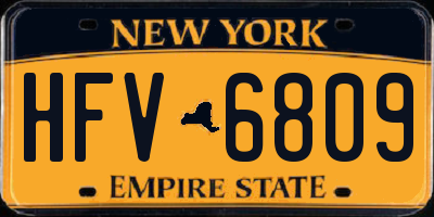 NY license plate HFV6809