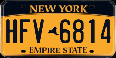 NY license plate HFV6814