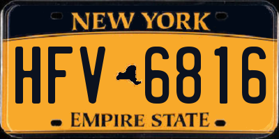 NY license plate HFV6816