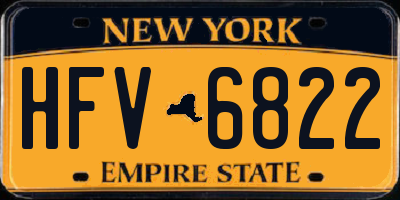 NY license plate HFV6822