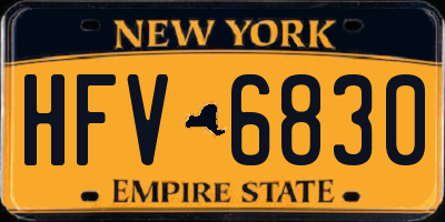 NY license plate HFV6830