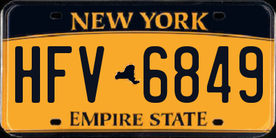 NY license plate HFV6849