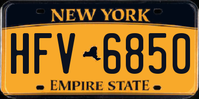 NY license plate HFV6850