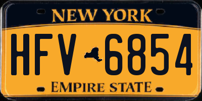 NY license plate HFV6854